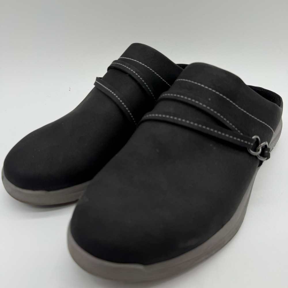 Women's Comfort Mule Clogs Black Slip On Shoes Size 10M Store Try-On